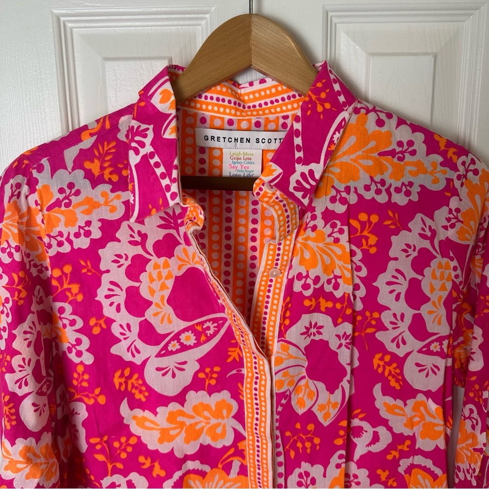 Gretchen Scott Floral Blouse Button Up - Picture 3 of 8